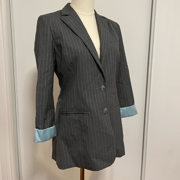 Tristan and Iseut Blazer Size 4 Lined Blue Gray Ladies Women Work Office - Picture 3 of 13